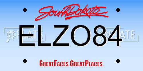 ELZO84 South Dakota License Plate