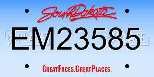 EM23585 South Dakota License Plate