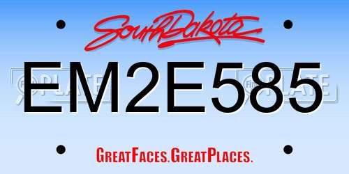 EM2E585 South Dakota License Plate