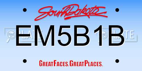 EM5B1B South Dakota License Plate