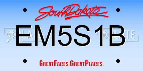 EM5S1B South Dakota License Plate