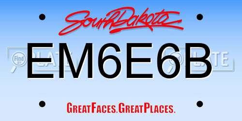 EM6E6B South Dakota License Plate