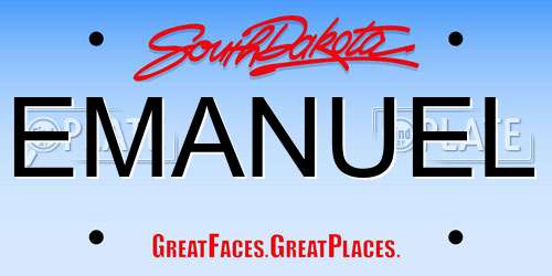 EMANUEL South Dakota License Plate