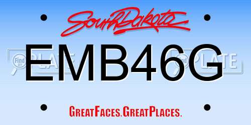 EMB46G South Dakota License Plate