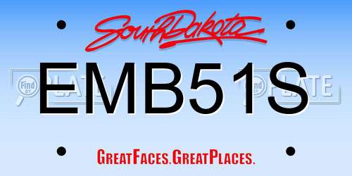 EMB51S South Dakota License Plate