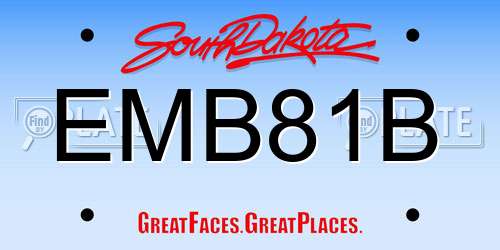 EMB81B South Dakota License Plate
