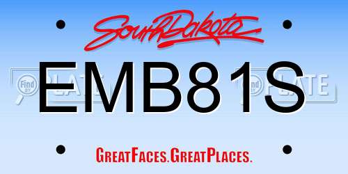 EMB81S South Dakota License Plate