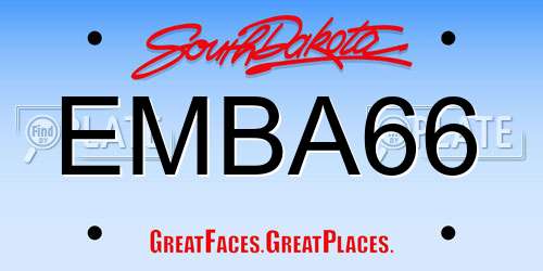 EMBA66 South Dakota License Plate