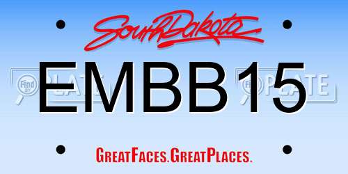 EMBB15 South Dakota License Plate