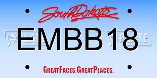 EMBB18 South Dakota License Plate