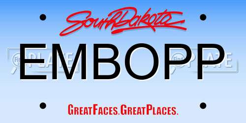 EMBOPP South Dakota License Plate