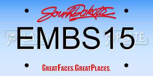 EMBS15 South Dakota License Plate