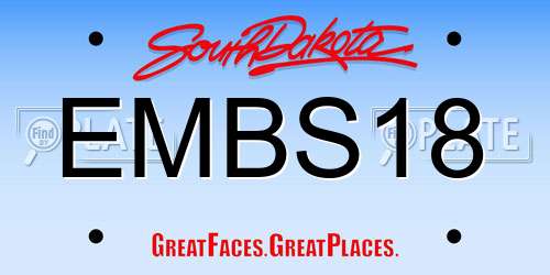 EMBS18 South Dakota License Plate