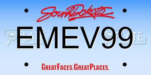 EMEV99 South Dakota License Plate