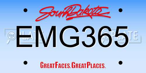 EMG365 South Dakota License Plate