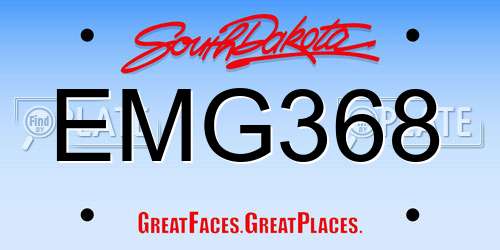 EMG368 South Dakota License Plate
