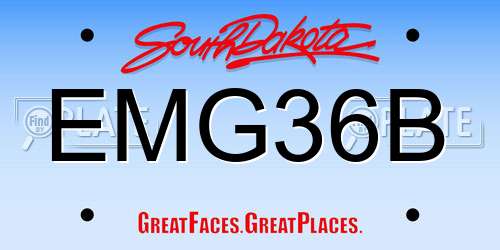 EMG36B South Dakota License Plate