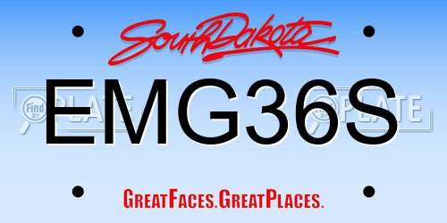EMG36S South Dakota License Plate