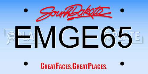 EMGE65 South Dakota License Plate