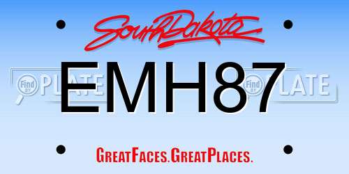 EMH87 South Dakota License Plate