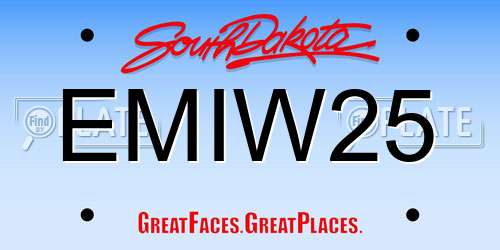 EMIW25 South Dakota License Plate