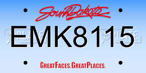 EMK8115 South Dakota License Plate