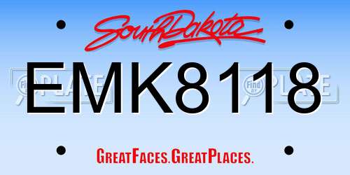 EMK8118 South Dakota License Plate