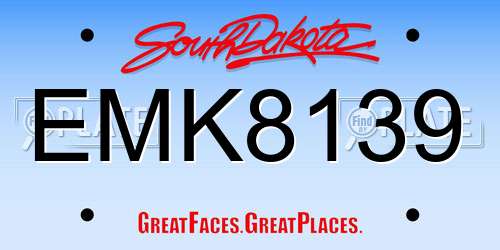 EMK8139 South Dakota License Plate