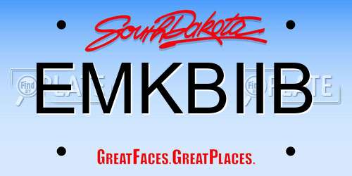 EMKBIIB South Dakota License Plate
