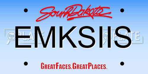EMKSIIS South Dakota License Plate