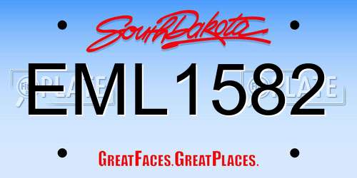 EML1582 South Dakota License Plate