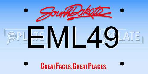 EML49 South Dakota License Plate
