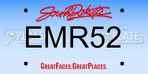 EMR52 South Dakota License Plate