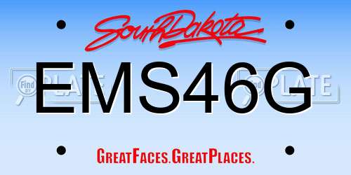 EMS46G South Dakota License Plate