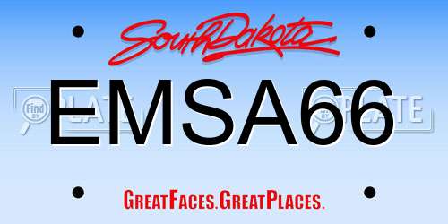 EMSA66 South Dakota License Plate