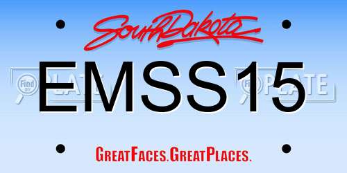 EMSS15 South Dakota License Plate