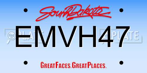 EMVH47 South Dakota License Plate