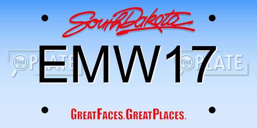 EMW17 South Dakota License Plate