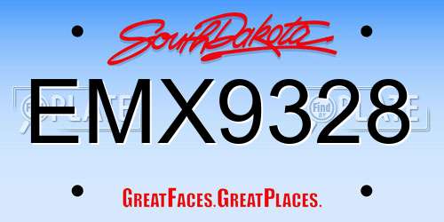 EMX9328 South Dakota License Plate