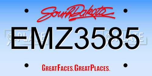 EMZ3585 South Dakota License Plate
