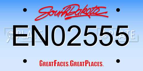 EN02555 South Dakota License Plate
