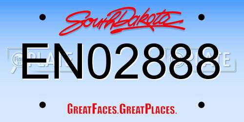 EN02888 South Dakota License Plate