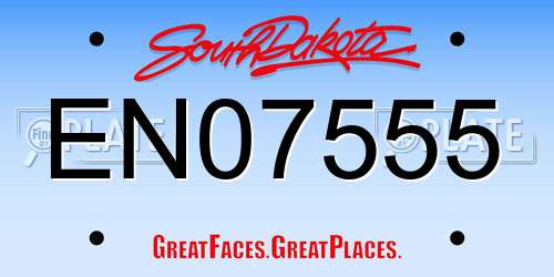 EN07555 South Dakota License Plate