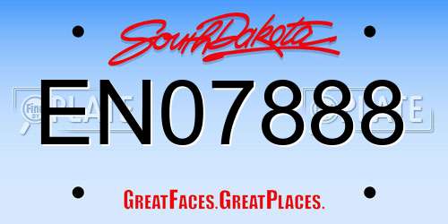 EN07888 South Dakota License Plate