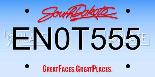 EN0T555 South Dakota License Plate