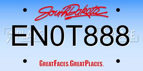 EN0T888 South Dakota License Plate