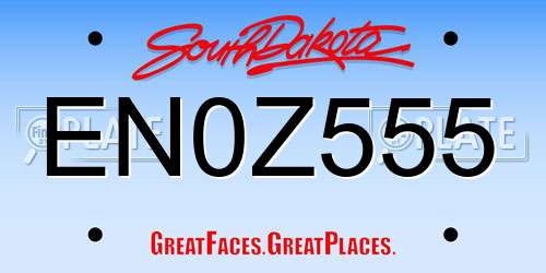 EN0Z555 South Dakota License Plate