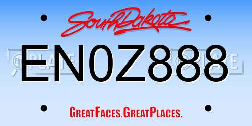 EN0Z888 South Dakota License Plate