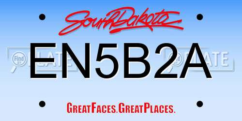 EN5B2A South Dakota License Plate