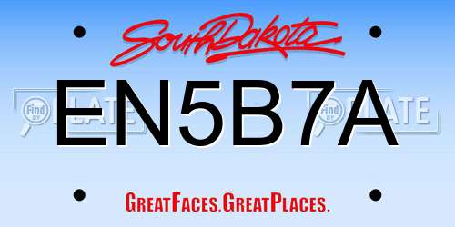EN5B7A South Dakota License Plate